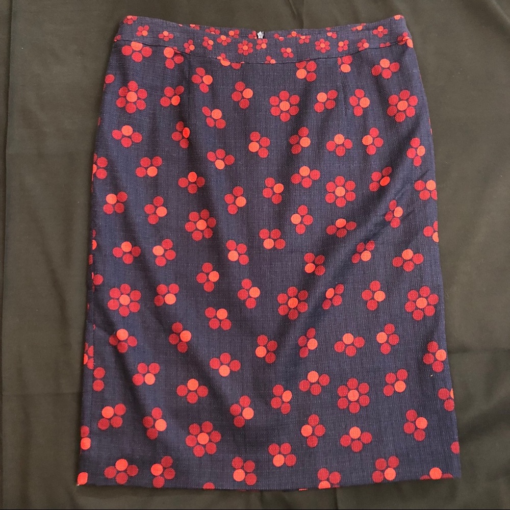 Navy Floral Boden Pencil Skirt